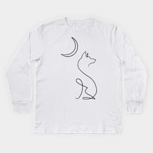 Moon wolf Kids Long Sleeve T-Shirt